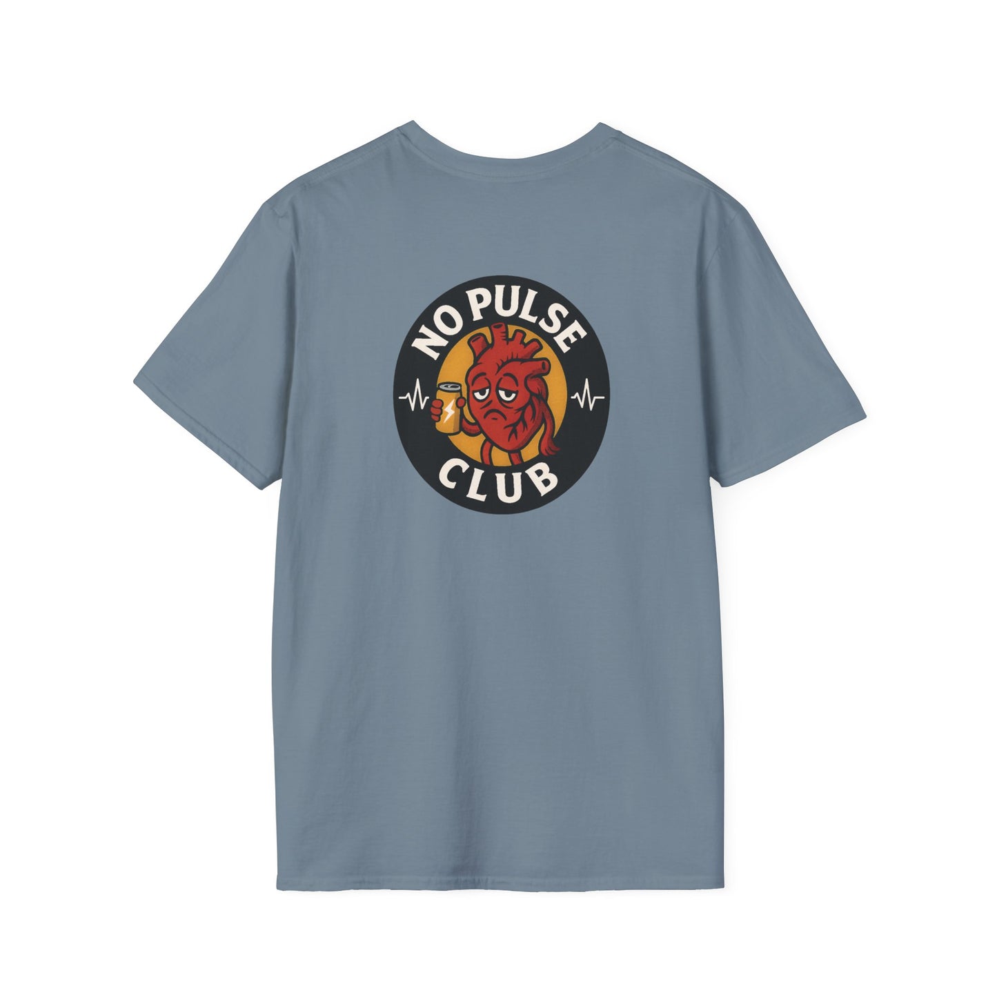 Soft Style Unisex Graphic Tee: No Pulse Club Graphic