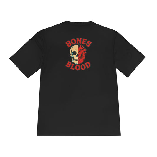 Moisture Wicking Unisex Graphic Tee: Bones and Blood Graphic