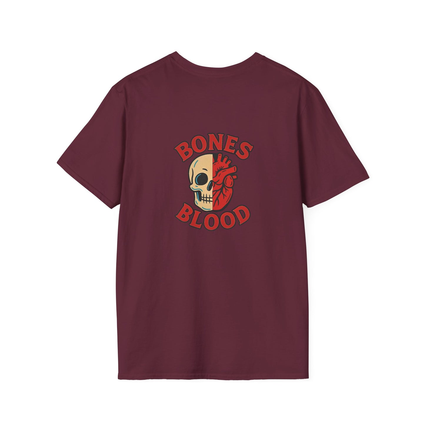 Soft Style Unisex Graphic Tee: Bones and Blood Graphic