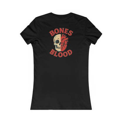 Women's Casual Graphic Tee: Bones and Blood Graphic