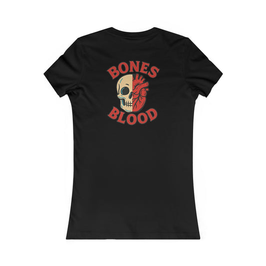 Women's Casual Graphic Tee: Bones and Blood Graphic