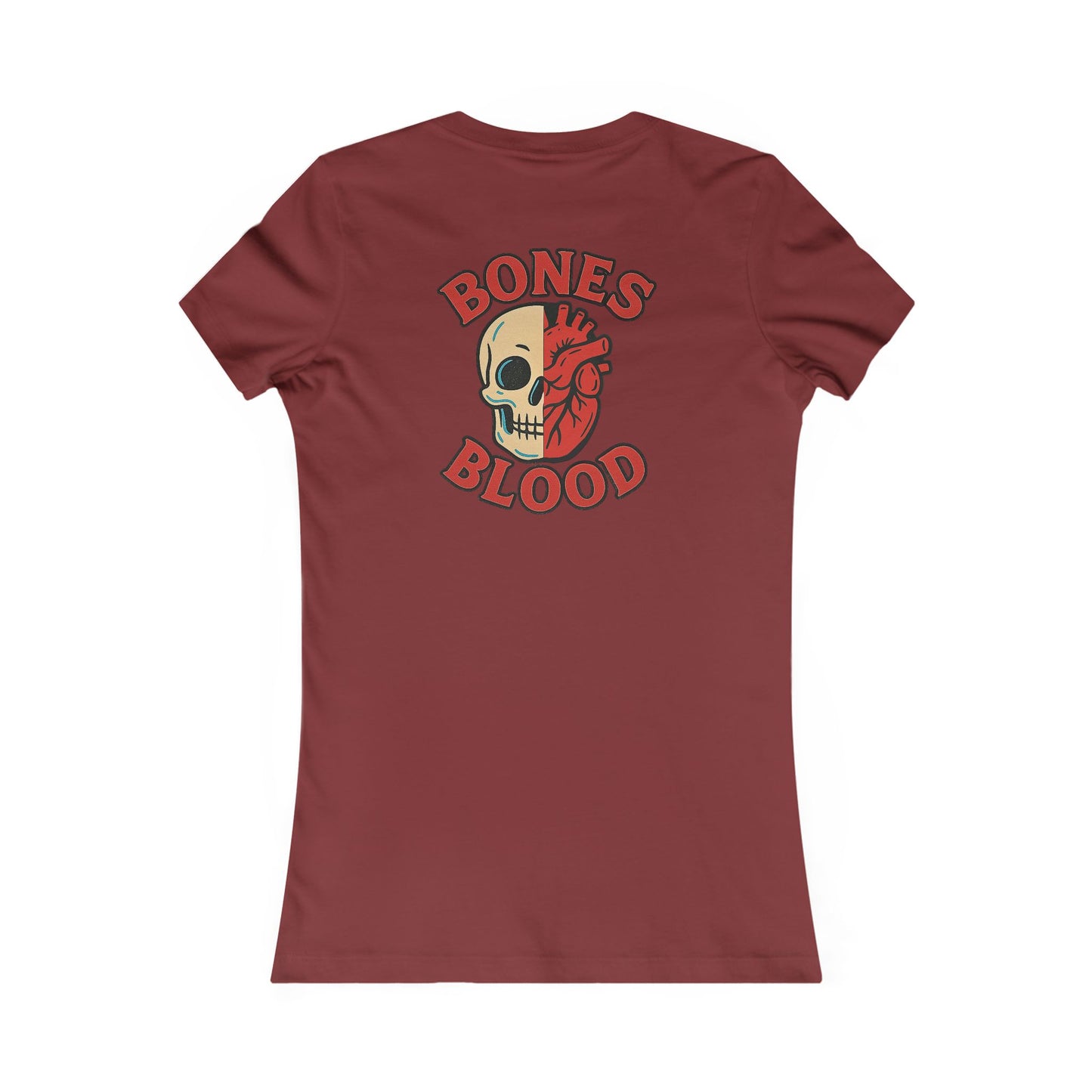 Women's Casual Graphic Tee: Bones and Blood Graphic