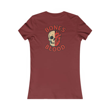 Women's Casual Graphic Tee: Bones and Blood Graphic
