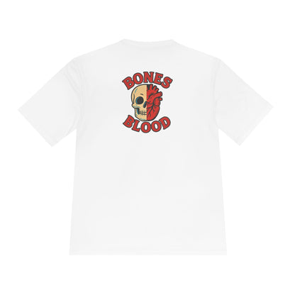 Moisture Wicking Unisex Graphic Tee: Bones and Blood Graphic