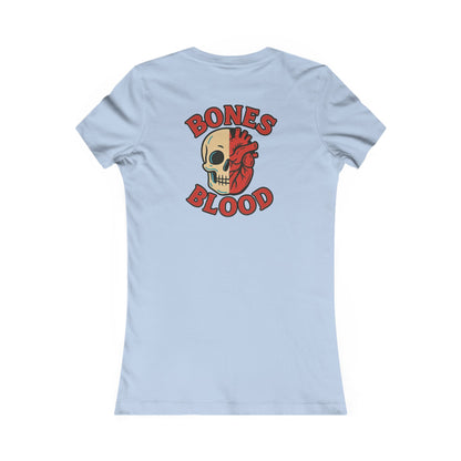 Women's Casual Graphic Tee: Bones and Blood Graphic