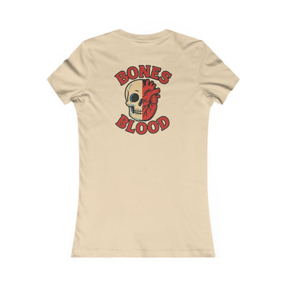 Women's Casual Graphic Tee: Bones and Blood Graphic