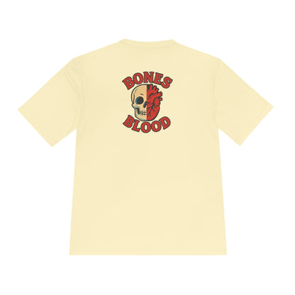 Moisture Wicking Unisex Graphic Tee: Bones and Blood Graphic
