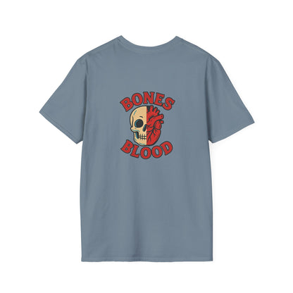 Soft Style Unisex Graphic Tee: Bones and Blood Graphic