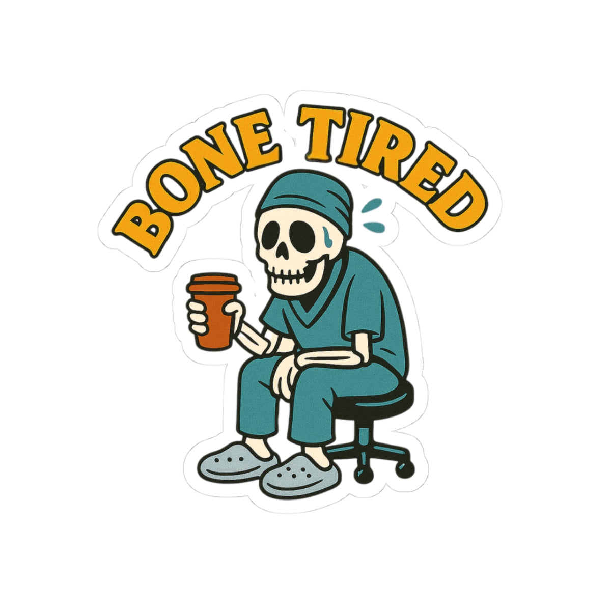 Kiss-Cut Sticker: Bone Tired